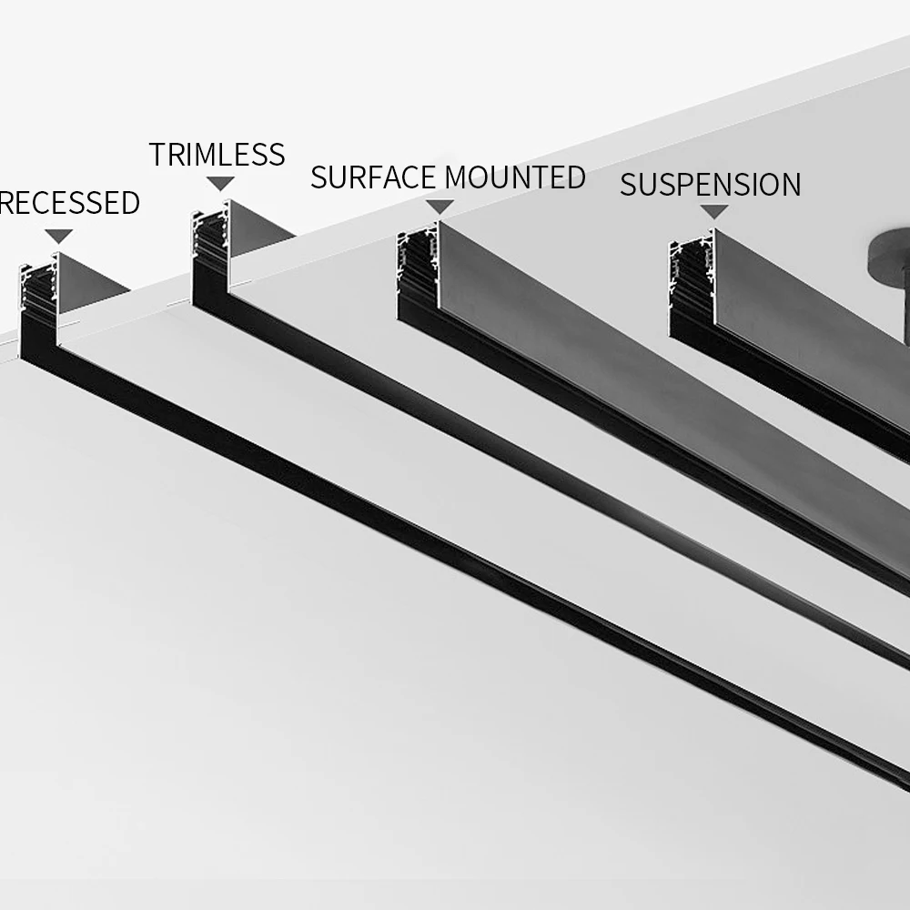 Indoor Lighting Ceiling Embedded Led Adjustable Track Light Rail Cob Led Track Lighting Magnetic Track Bar