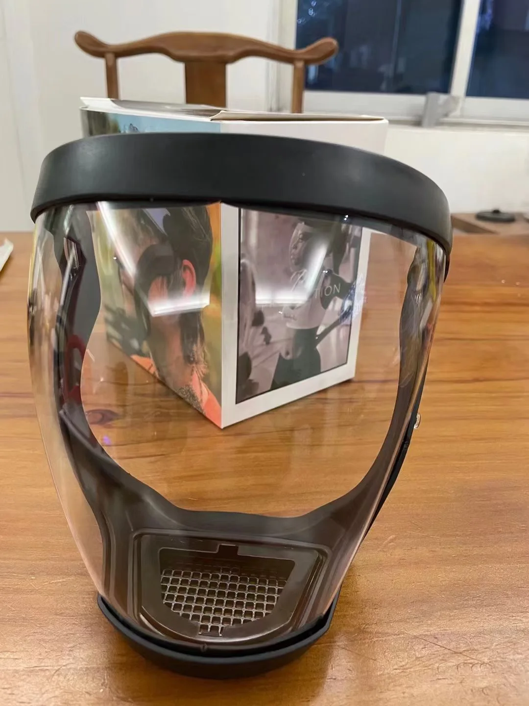 face shield with glasses frame