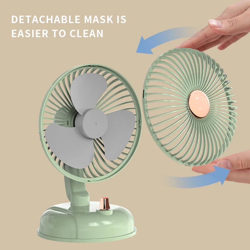 2024 New Custom Retro Desktop Automatic Rotating Rocker Head Stepless Speed Change Large Wind air Circulation Fan