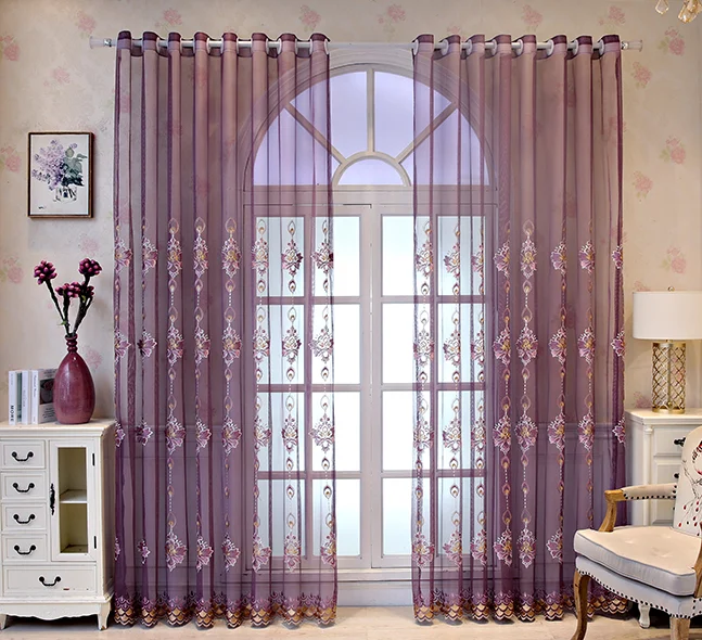 Заводская горячая Распродажа прозрачная ткань роскошный стиль вышивка шторы для гостиной спальни