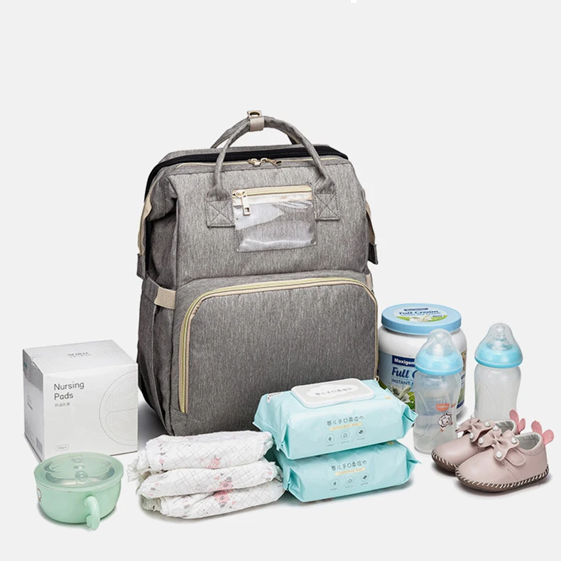 Custom changing bed Large Capacity Diaper bagpack changing station baby mommy backpack with bassinet