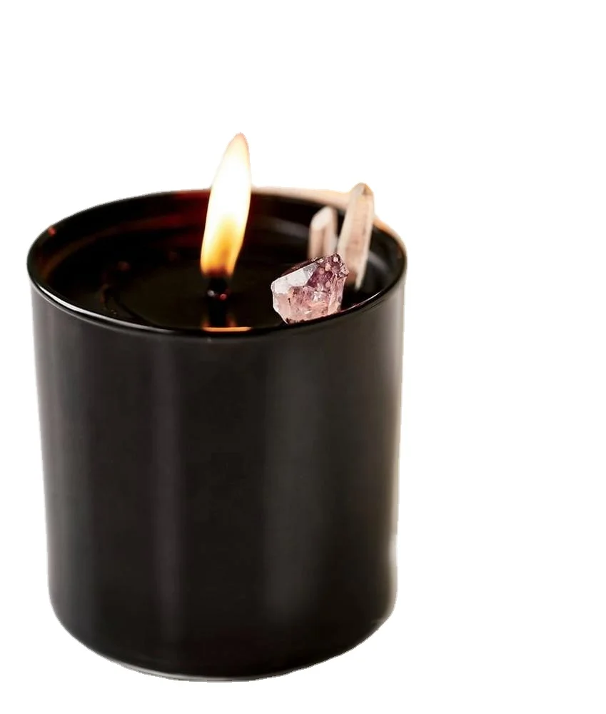 Crystal Spell Scented Soy Votive Candle with Crystals Made From Natural Wax