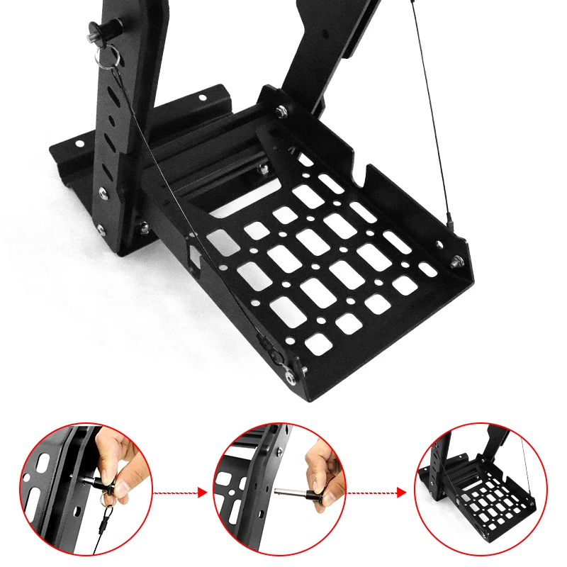 Spedking New Off-road Black Steel Tail Gate Ladder Car ladder For TOYOTA 4RUNNER 2010-2023 Rear Gate Ladder