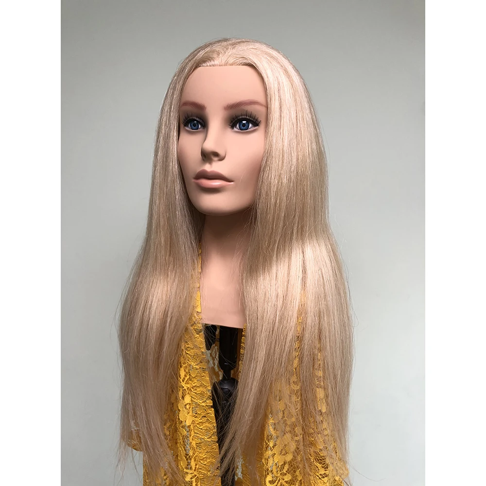Europe face lady bridal human hair  maniquin head   with shoulder for academy school