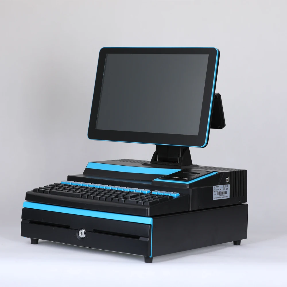 All in One touch Pos Machine with Customer Display printer and cash drawer Pos System Computer for supermarket retail store