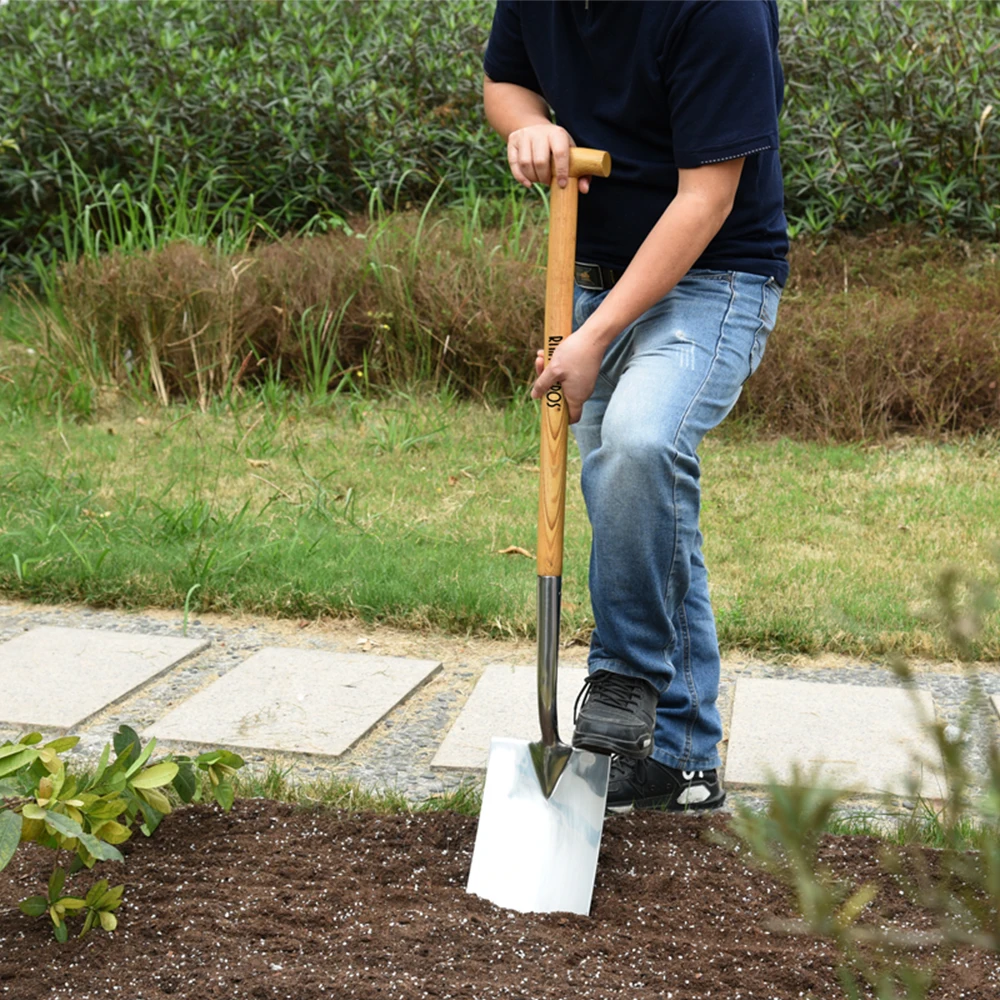 OEM/ODM Designed Stainless Steel ASH Wood Handle Garden Tool Roof Spade Shovel