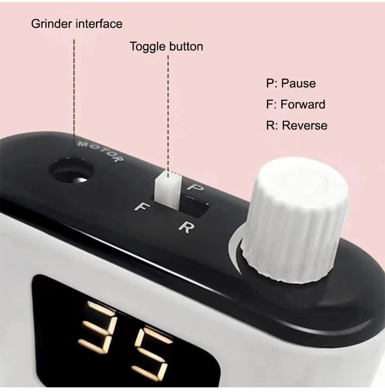 2024 Nails Supplies Salon Use Coreless Rechargeable Nail Drill Machine Low Noise Electric File 35000 RPM