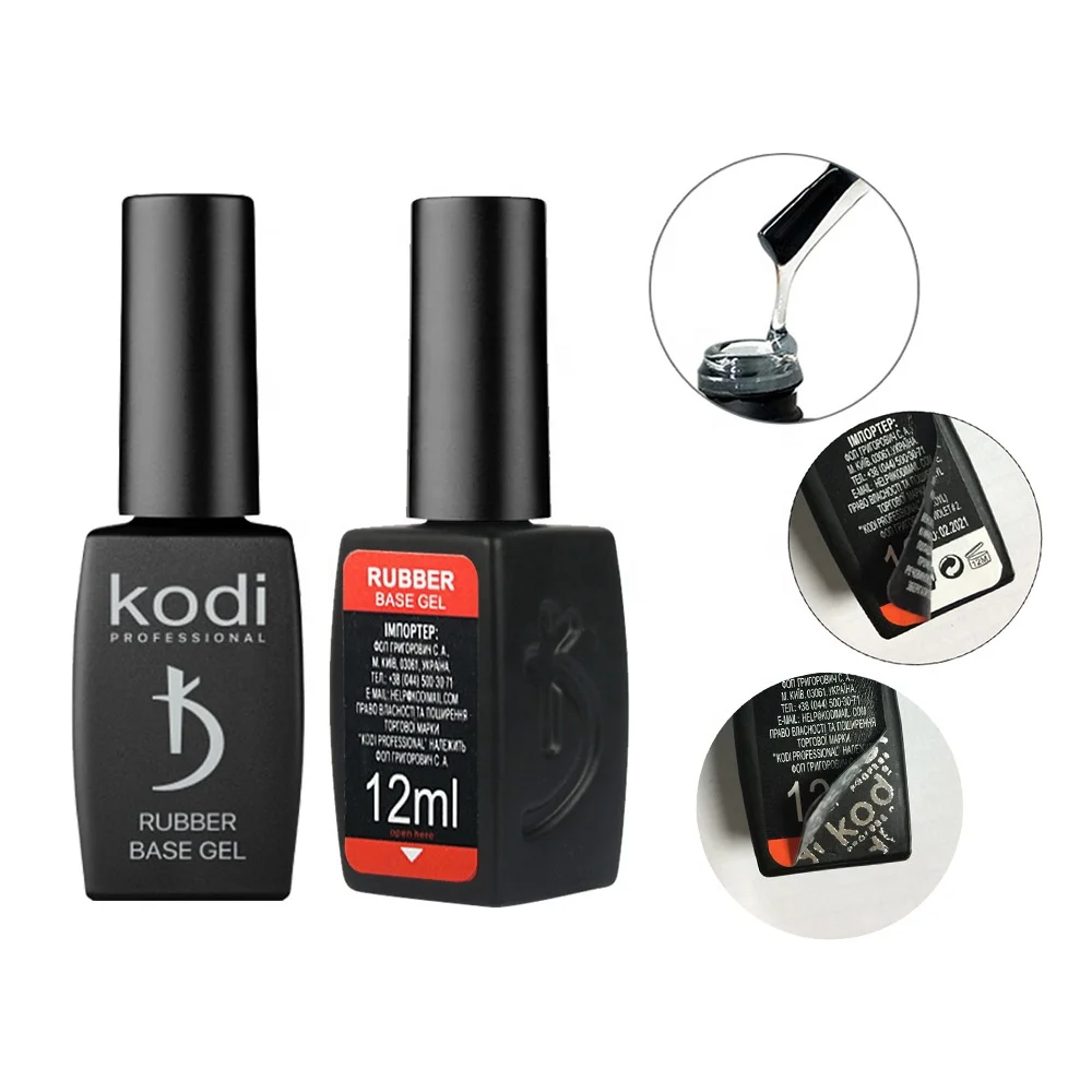 Kodi Rubber Base Gel Rubber Top Gel No Sticky Top Coat Gel Polish