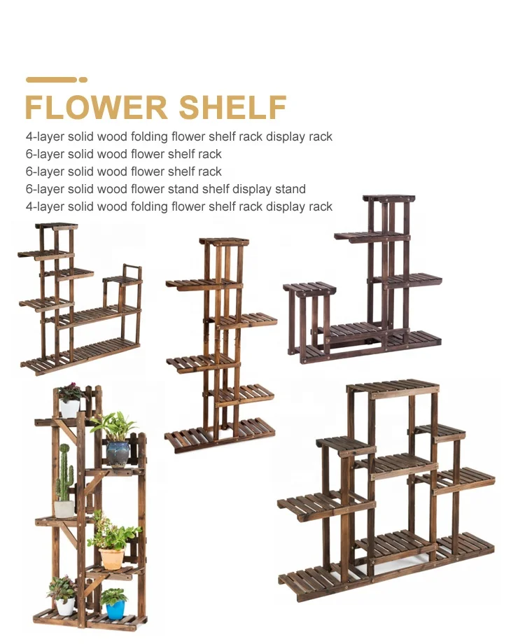 New Arrival Bamboo Plant Stand Flower Shelf 5 Tier Rack Wood Display for Garden Outdoor Cheap Decoration