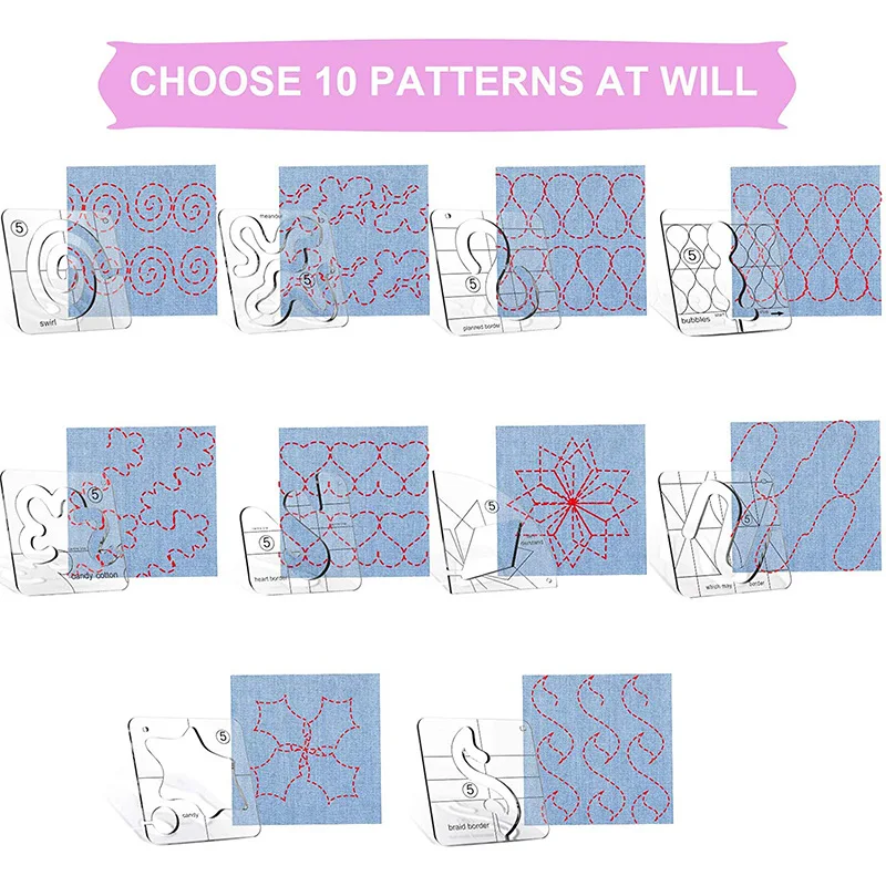 11 вариантов Бесплатный движение 3 мм/5 мм шаблон для квилтинга линейка швейная машина домашние шаблоны «сделай сам» квилтинг прозрачная акриловая