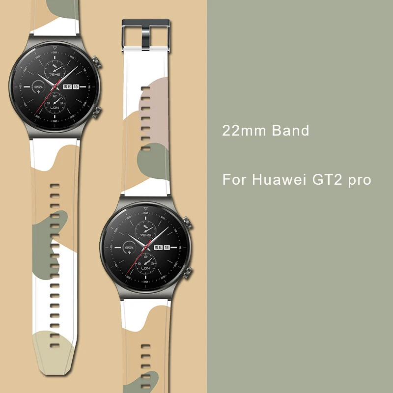  Ремешок силиконовый для Huawei Gt 2 Pro резиновый спортивный контрастный браслет наручных часов 22