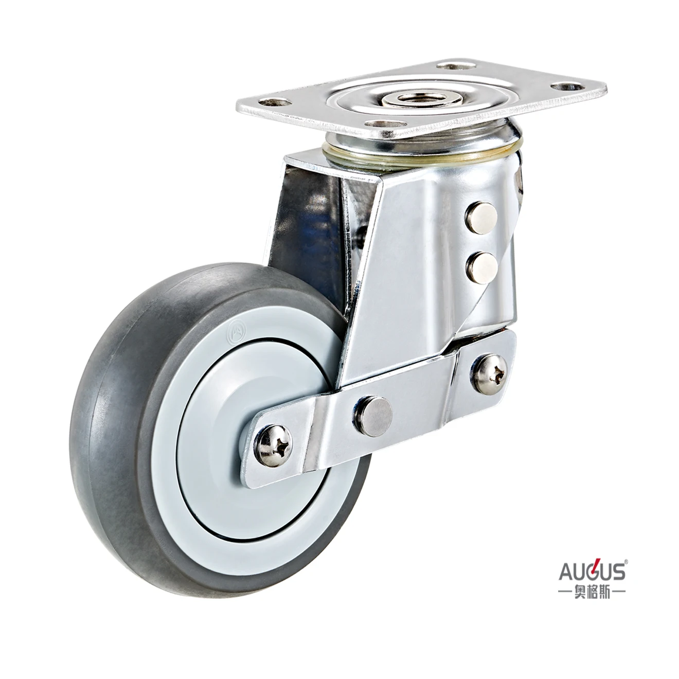 Zhongshan Caster High Quality 4 Inch Fixed/Swivel Plate Non Slip TPR Wheel Spring Loaded Shock Absorbing Caster Wheel 100mm