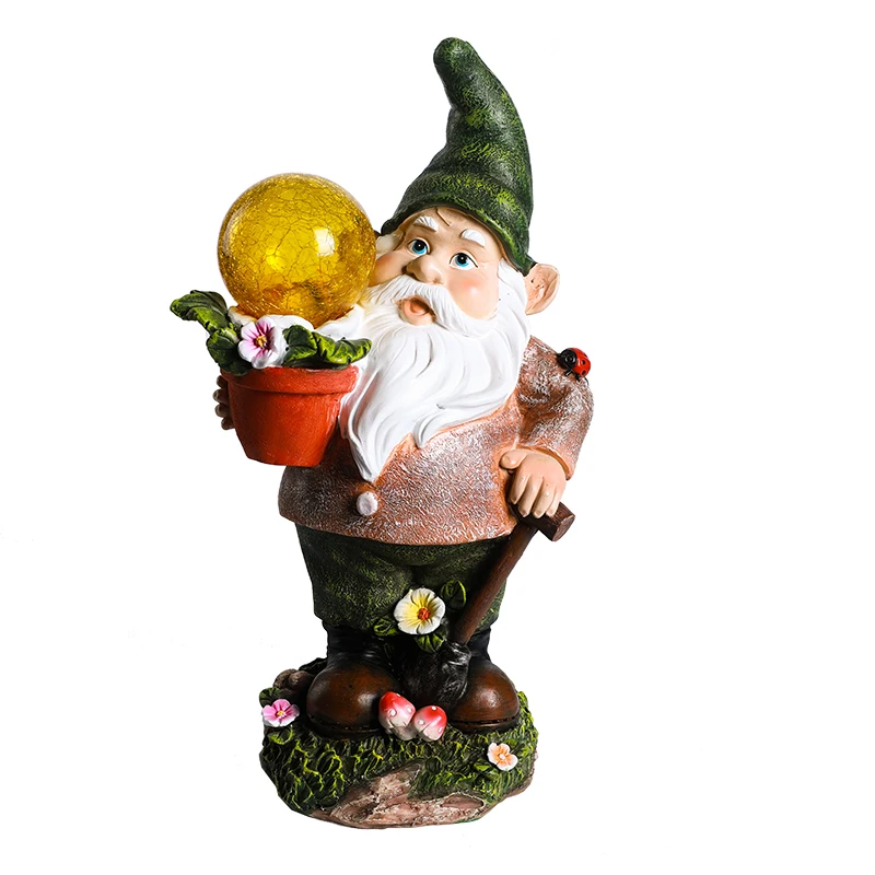 
Resin Halloween Lantern Hedgehog Figurine Mongoose Solar Bird Feeder Light Pearl Shell Craft Garden Lamp Artificial Stones 