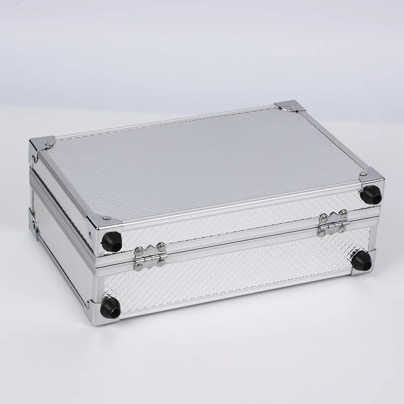 Custom Logo Black Silver Rechargeable USB Type Built-in Foam Electronic Charging Gatling-shape Laser Pointer Aluminum Briefcase