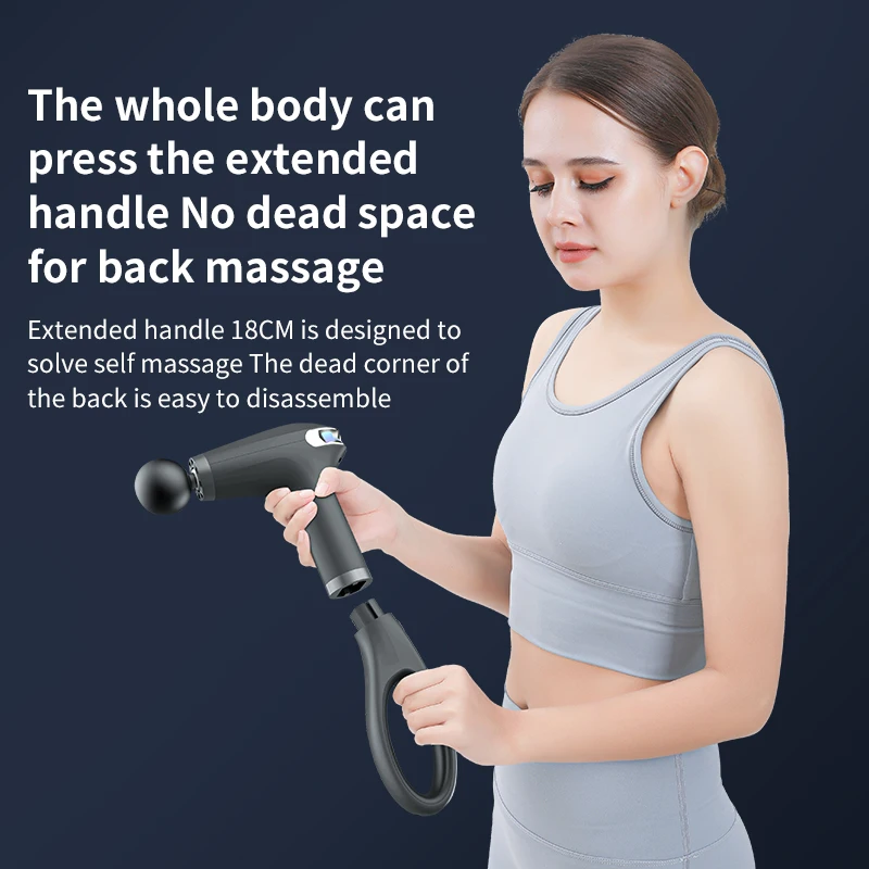 New Hand Size Gift Set Muscle Vibration New Bluetooth 24v Cordless Tissu Fascia Mini Body Massage Machine Massage Gun Lcd