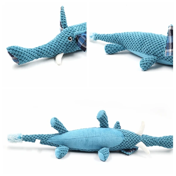 Dog animal toy corn kernels curve blue elephant shaped chew toys for dogs plush Interactive dog chew toy