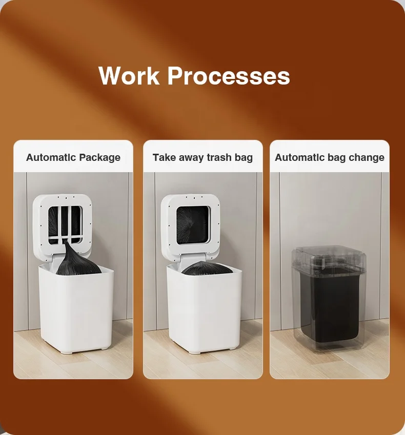 Automatic Self Package Seal Change Smart Trash Can Garbage Bin Induction Sensor 17L Garbage Electric Pop Up Lid JustBeEasy