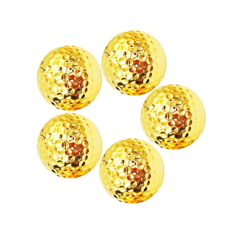 High Quality Gold or Silver Color Plating Golf Balls pelotas de golf personalizadas Wholesales OEM Golf Balls