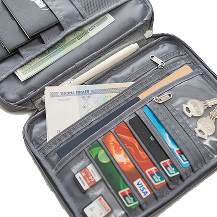 Travel Wallet & Family Passport Holder RFID Blocking Document Holder & Organizer Protects Your Passports (Grey)