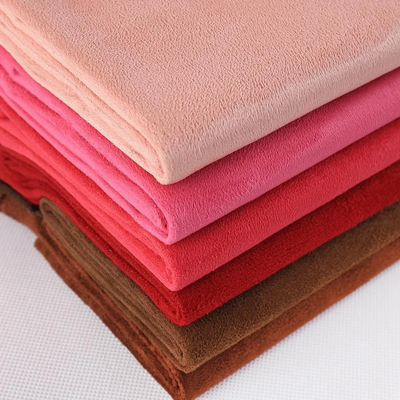 high quality soft hand feeling 100% polyester weft suede fabric