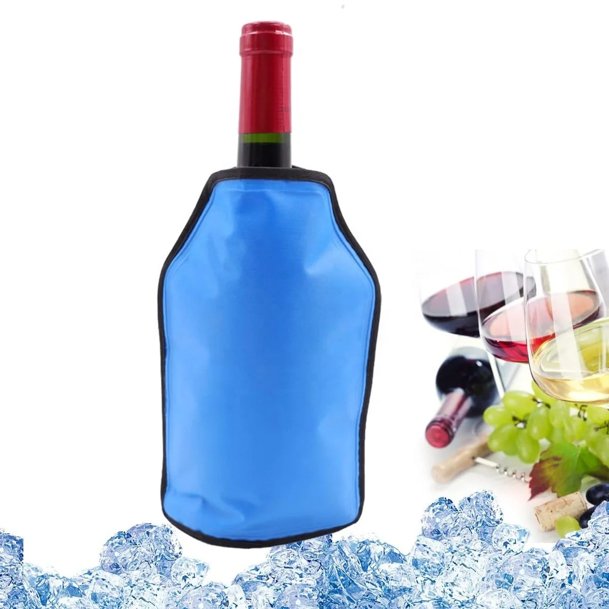 Custom Gel Wine Champagne Bottle Cooler Ice Pack Freezer Sleeve Gel Wine Bottle Chill Cooler