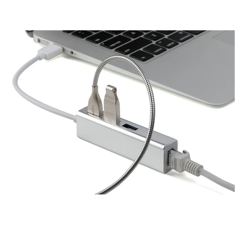  Новые продукты Type-C USB-C Gigabit Ethernet адаптер с 3-портовый USB 3 0 концентратор RJ45 10/100/1000 Мбит сетевой