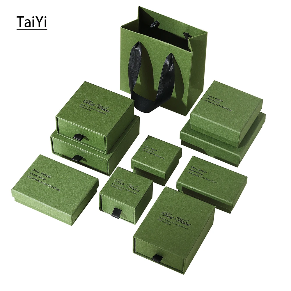 Spot Wholesale Green World Cover Jewelry Storage Box Ring Earrings Necklace Drawer