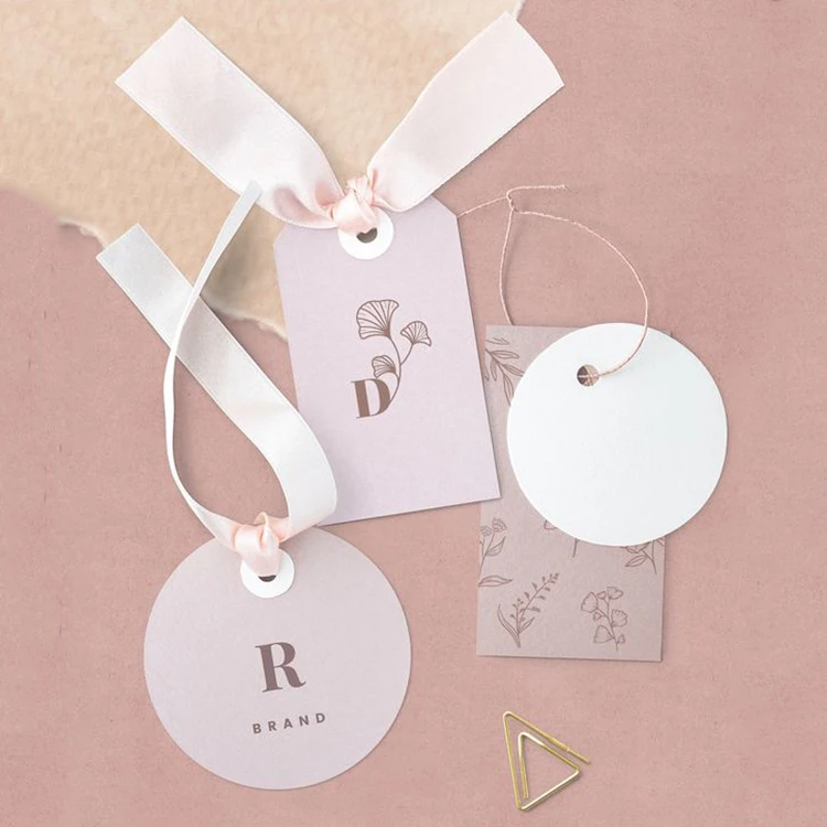 Wholesale Cardboard Printed Paper Hang Tag Custom Brand Logo Clothing Price Tags