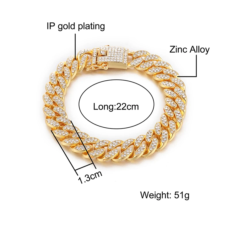 New Arrival 13mm Miami Cuban Link Bracelets For Men Fashion