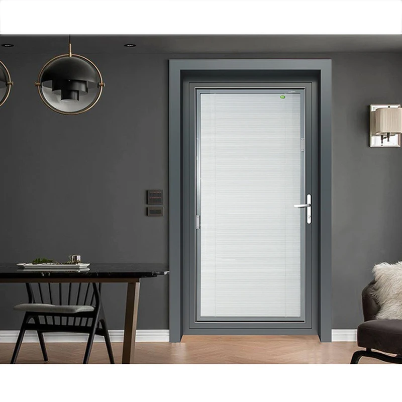 Aluminum Double Patio Temper Glass Pocket Door for Home Flat Hotel Apartment Bathroom