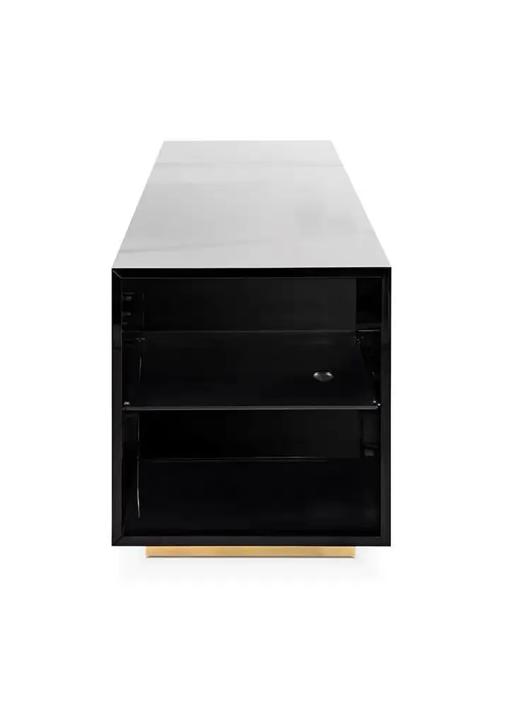 Portuguese designer light luxury rectangular post-modern living room high-grade stainless TV cabinet