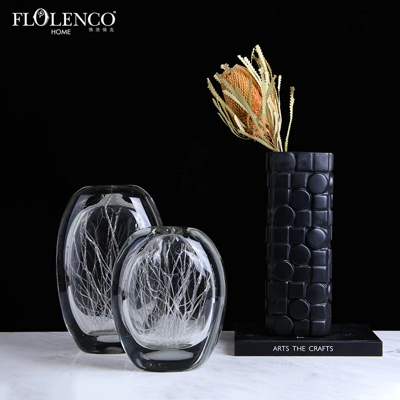 Modern Clear Handmade Murano Glass Craft Ornament Display Pieces Gift for Home Decoration
