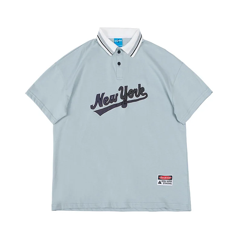 2022 New reflective men polo tshirt embroidered hip hop polo t-shirt loose men women vintage couples letter printing polo shirt