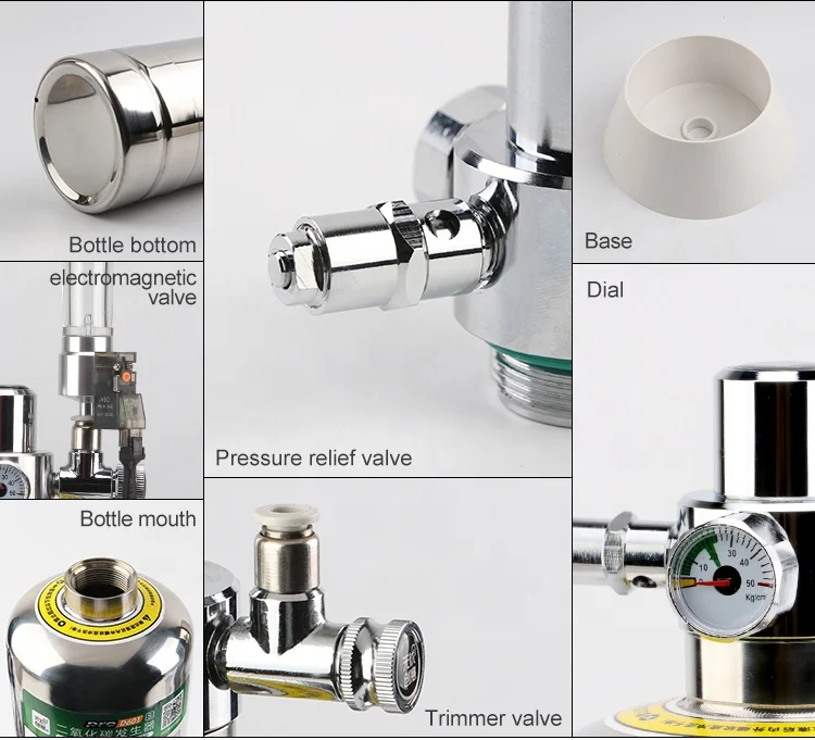 CO2 Cylinders New Design Diy co2 Food Grade at Home Solenoid CO2 Regulator Generator for Aquarium