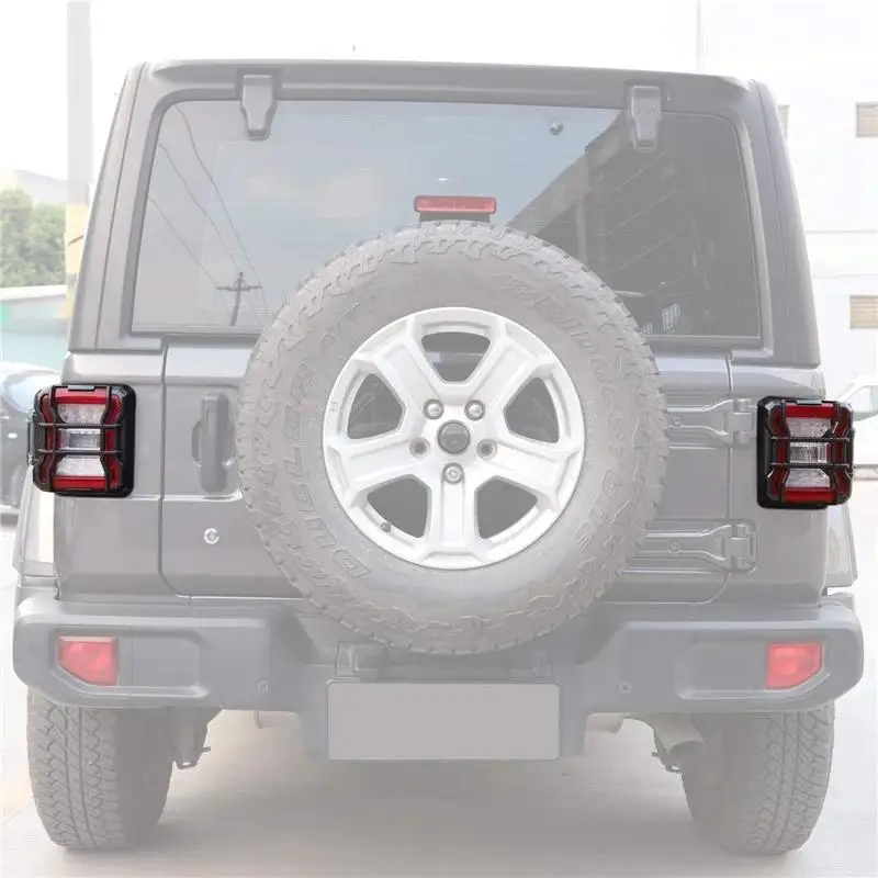 Fits Factory OEM LED Tail Lights Black Tail Light Guard for Jeep Wrangler JL Rubicon Sport Sahara 2018+