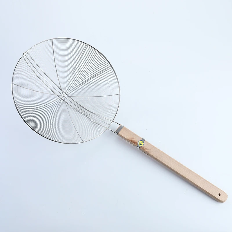 Ситечко для макаронных изделий пищевого класса, Сетчатое ситечко из тонкой проволоки с деревянной ручкой, ситечко из нержавеющей стали