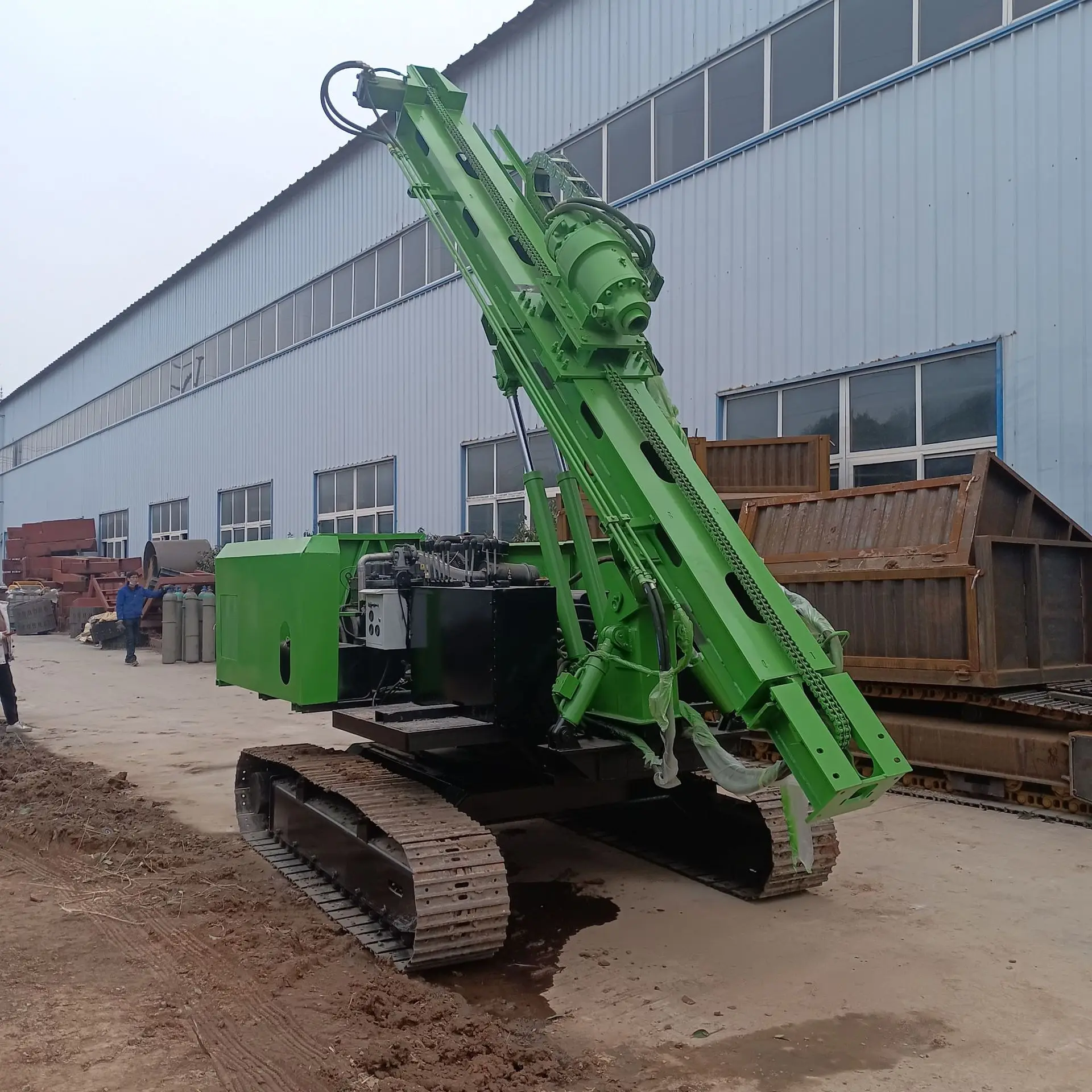 gasoline post driver ground screw machine pile driver construction machinery drilling equipment