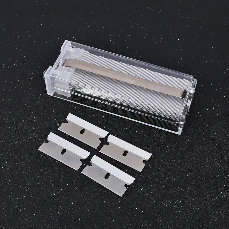 100 pcs Safety Single Edege Razor Blade Scraper Blade Glass Paint Oven Clean Carbon Steel Blade