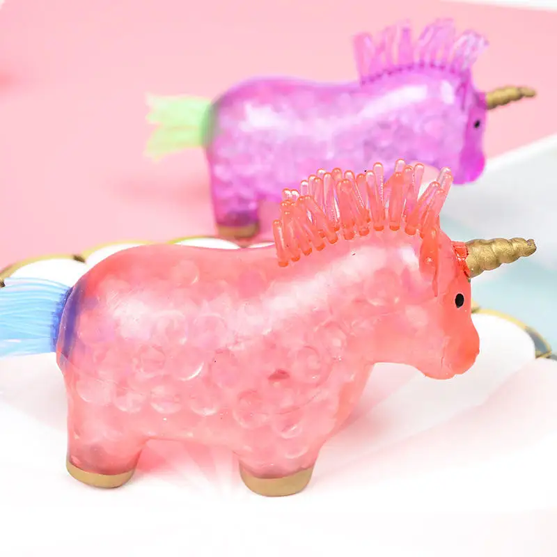 Kids Sensory Fidget Squeeze Unicorn Water Beads Stress Relief Unicorn Squishy Stress Balls Toy for Kids and Adults