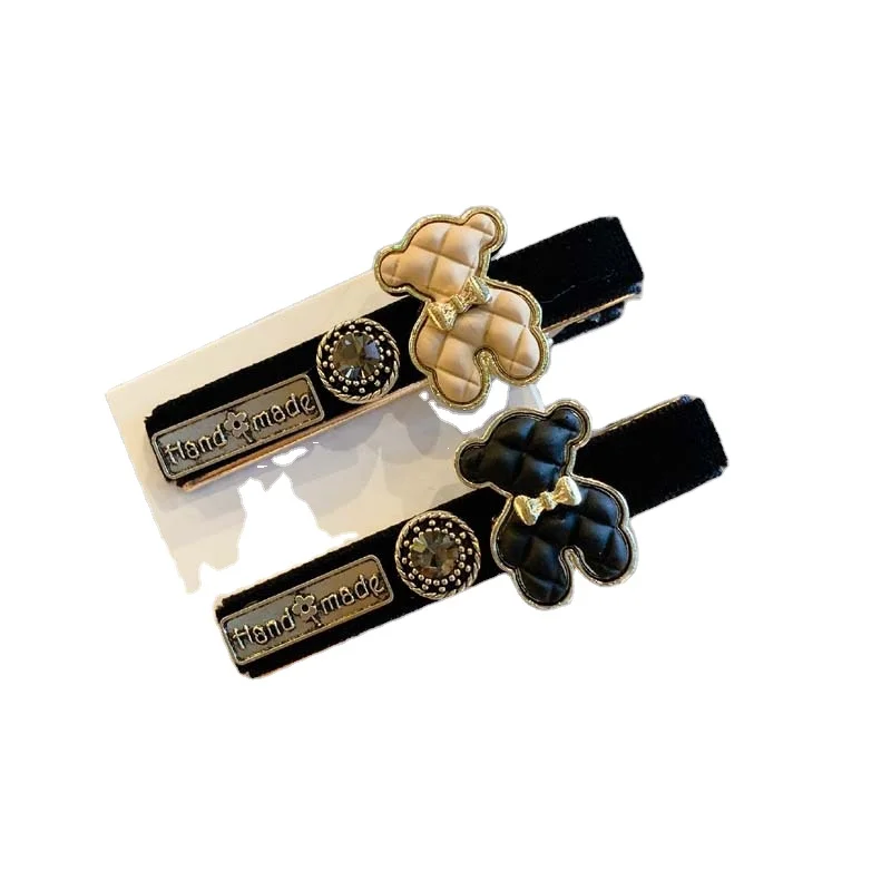 
South Korea East Door with velvet ultra flash diamond bear hairpin fringe clip clip web celebrity with side clip 