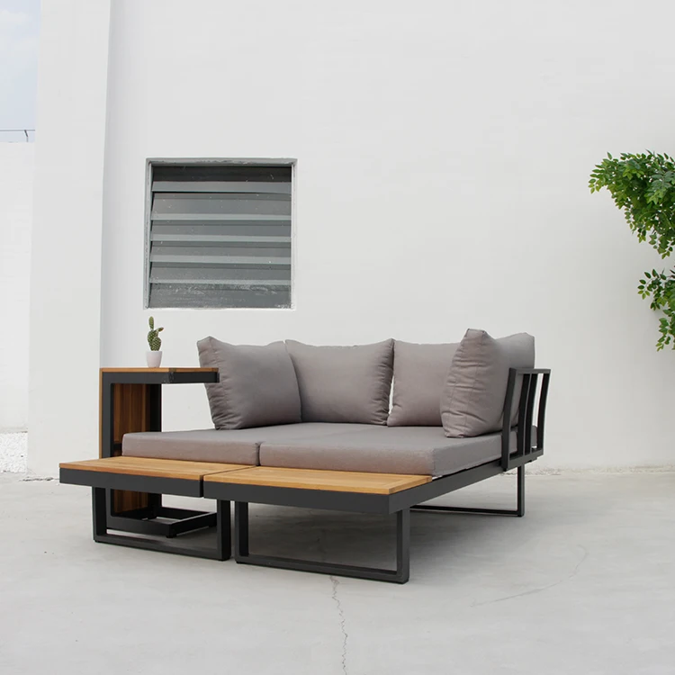 Комплект металлических диванов для патио Uland, уличная двухспальная кровать, домашняя многофункциональная мебель для отдыха