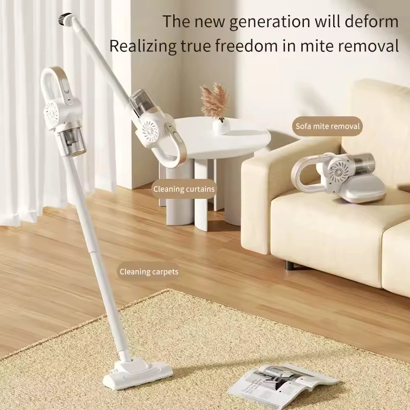 2 in 1 Cordless Vacuum Cleaner Including Mite Remover Portable Air Duster Remover Handheld Detachable Rechargeable