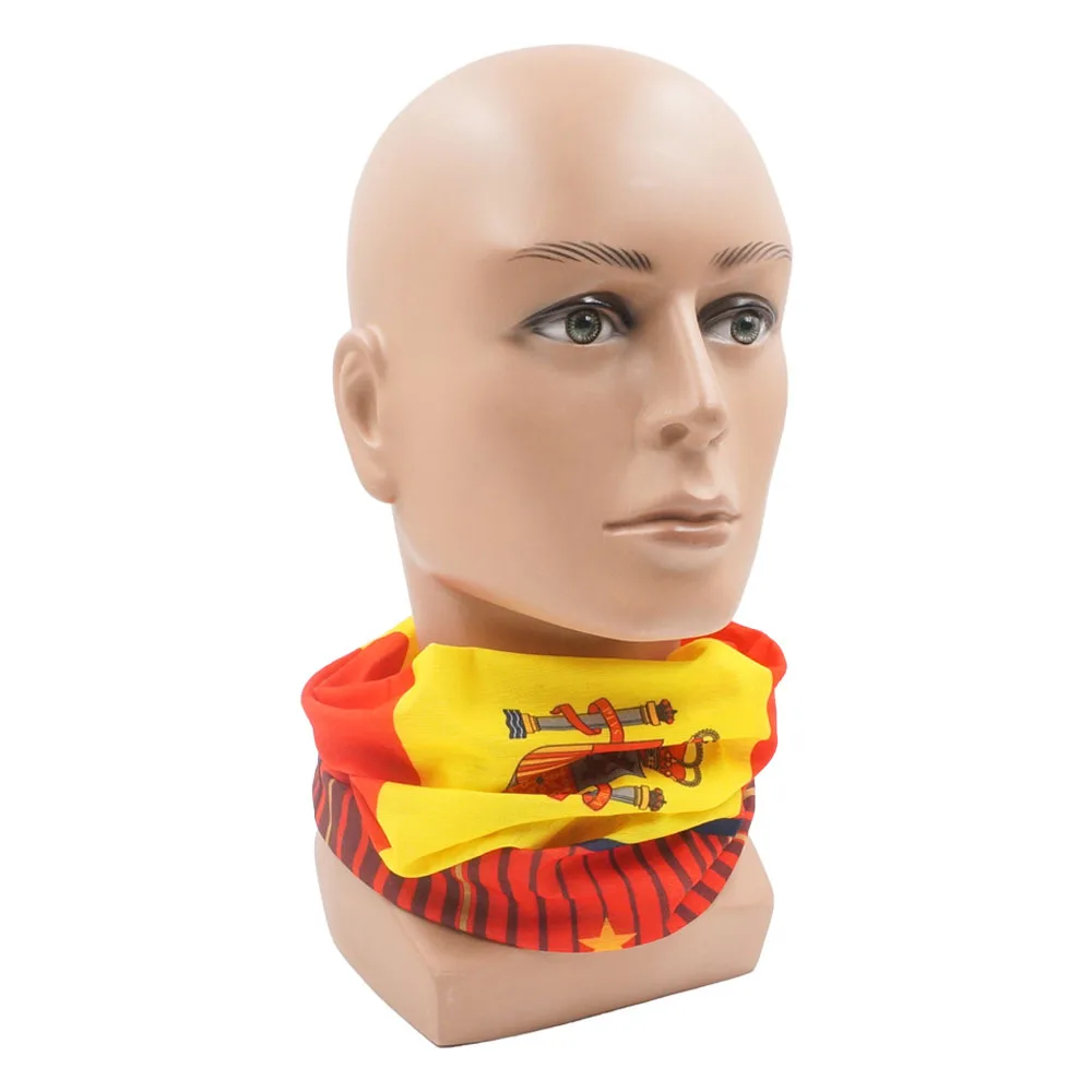 Spain Flag Scarves Polyester Microfiber Neck Gaiter Spanish National Flags Seamless Bandana Headwear Catalonia Face Cover Shield