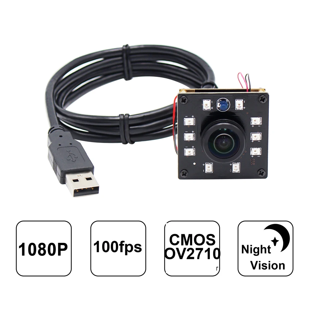 ELP Panaromic Camera High 120fps Webcam UVC CMOS OV2710 Infrared Mini Video Camera Wide Angle For Raspberry Pi