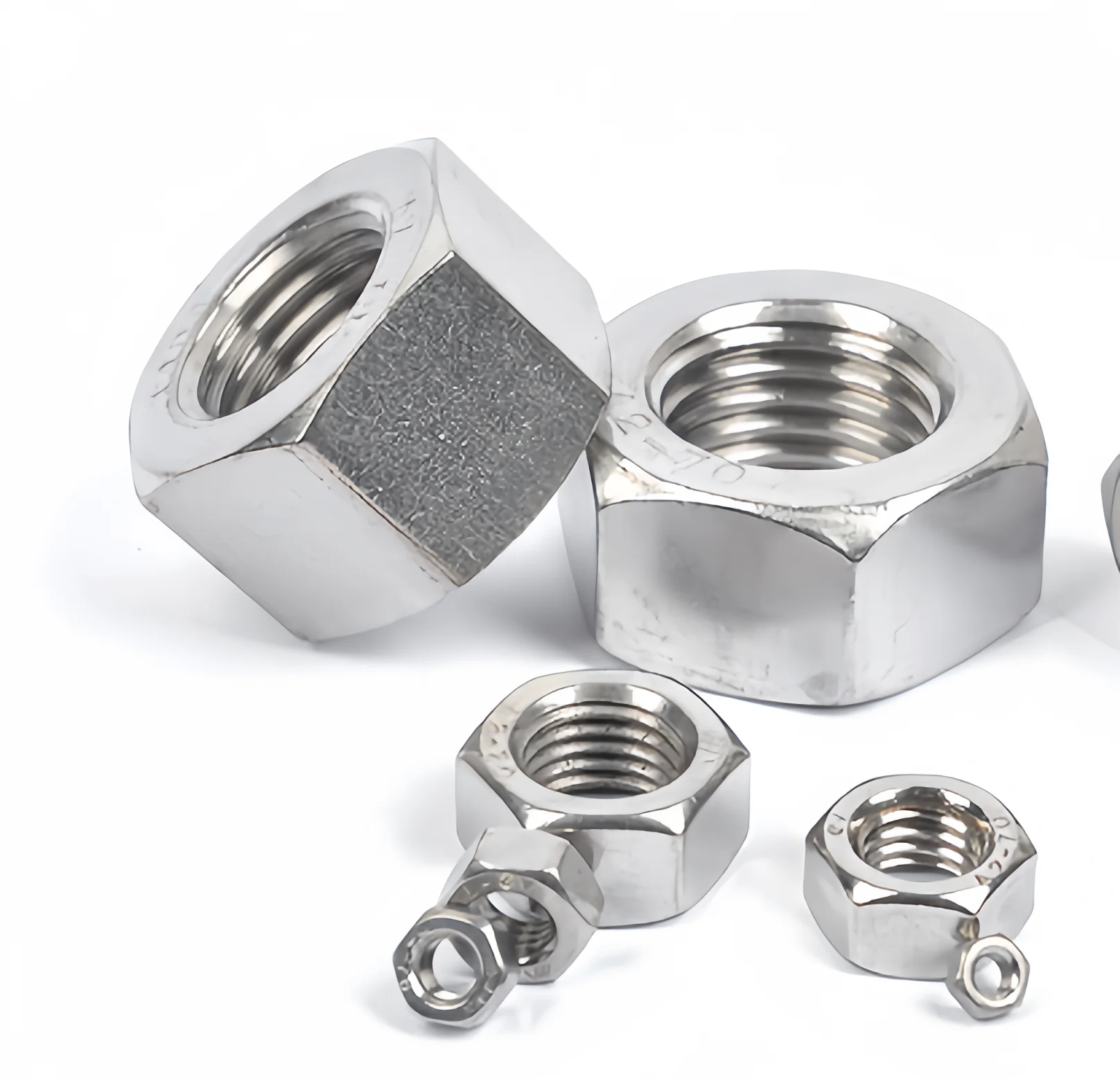 Custom SS 304 316 Stainless Steel Din 934 985 982 M5 M6 M8 M12 3/8 Tall Hex Hexagon Nylon Insert Lock Nuts