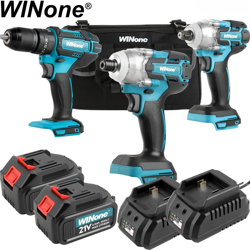 Winone best 18v 21V 20v max 2.0Ah 4.0Ah 5.0A сменный литиевый аккумулятор Набор из 3-х инструментов milwaukees беспроводной комбо комплект