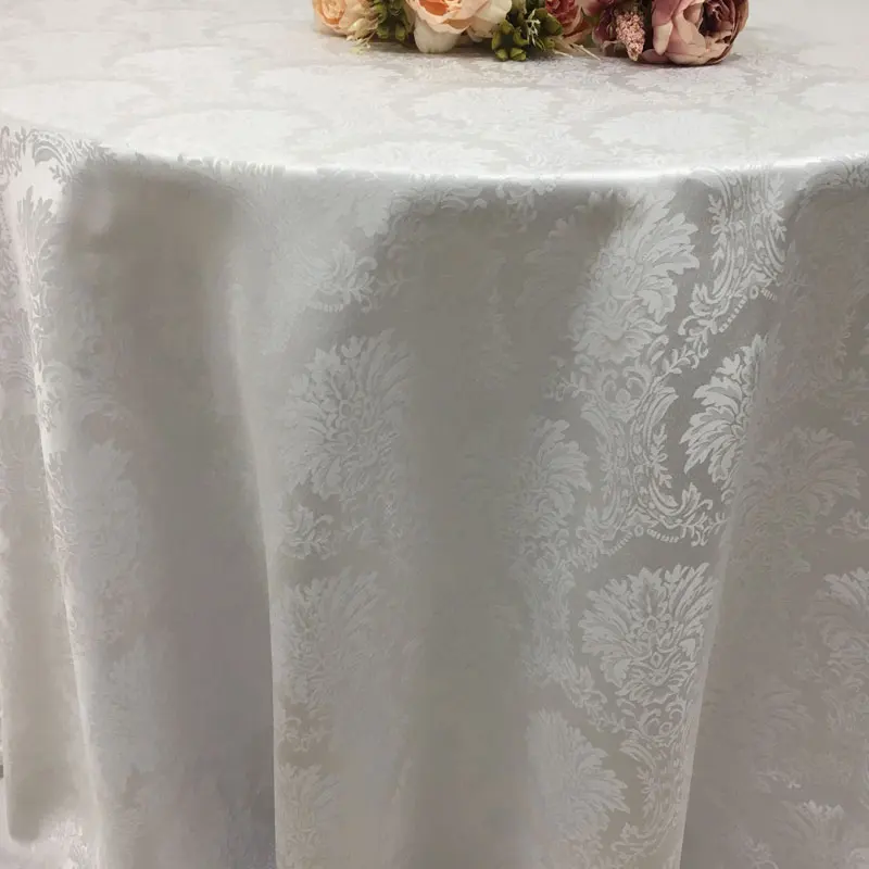 TL015 white wedding table cloth polyester fabric table cloth for wedding