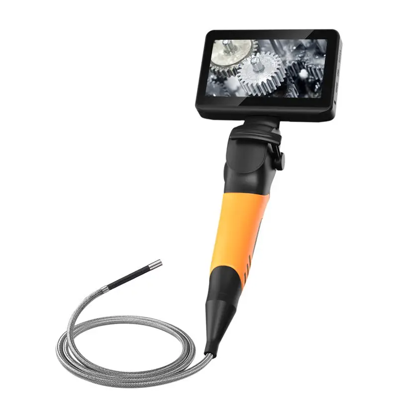 Handheld inspection borescope camera with 1/9inch, 120 Degrees angle of field, 8 LED light sources
