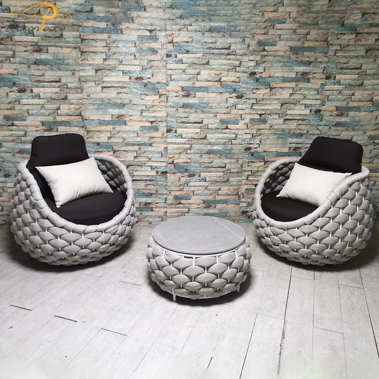 Guangzhou balcony furniture outdoor apartment sofa 3 pieces small balcony sofa set