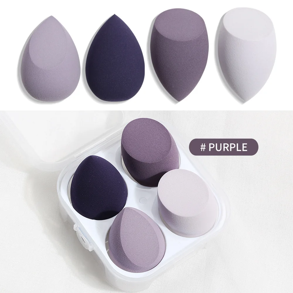 
Private Label Makeup Blender Sponge Set 4pcs Makeup Sponge Non-latex Soft Beauty Sponge Makeup Blender with Retail Box Wholesale 